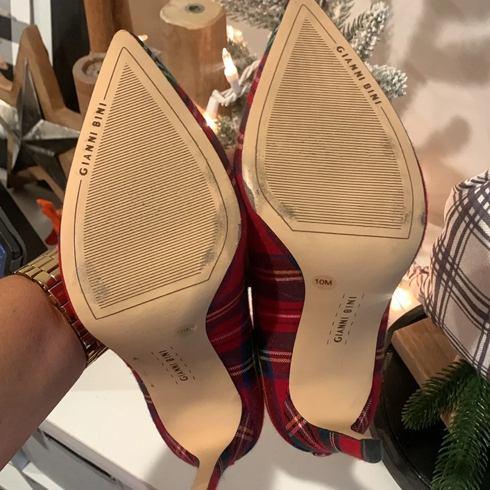Gianni bini Red checkered shoes size 10 - Picture 4 of 6